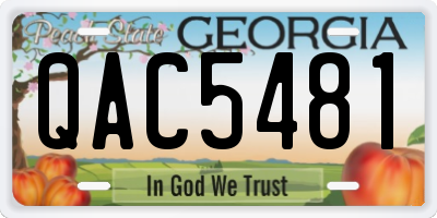 GA license plate QAC5481