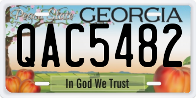 GA license plate QAC5482