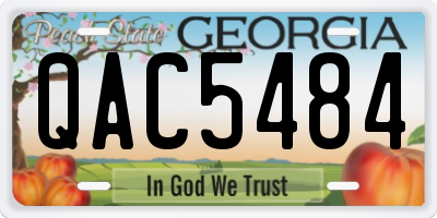 GA license plate QAC5484