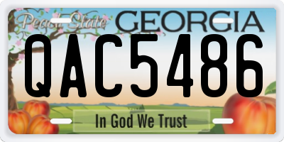 GA license plate QAC5486