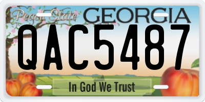 GA license plate QAC5487