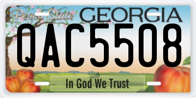 GA license plate QAC5508
