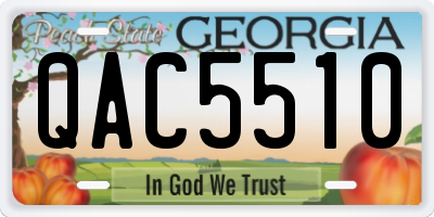 GA license plate QAC5510