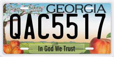 GA license plate QAC5517