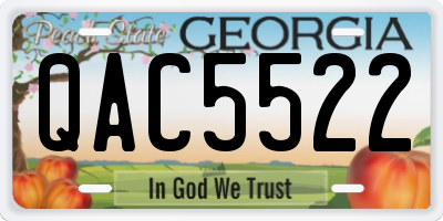 GA license plate QAC5522