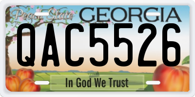 GA license plate QAC5526