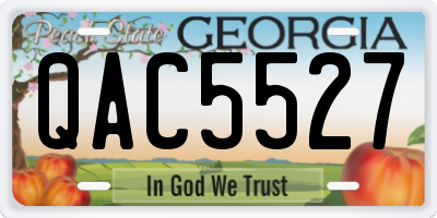 GA license plate QAC5527