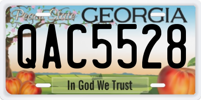 GA license plate QAC5528