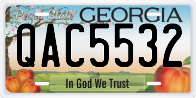 GA license plate QAC5532