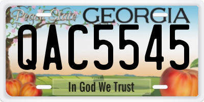 GA license plate QAC5545