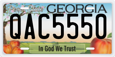 GA license plate QAC5550