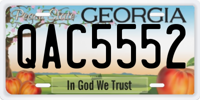 GA license plate QAC5552