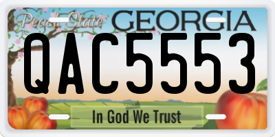 GA license plate QAC5553