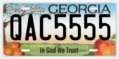 GA license plate QAC5555