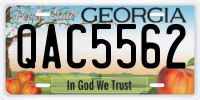 GA license plate QAC5562