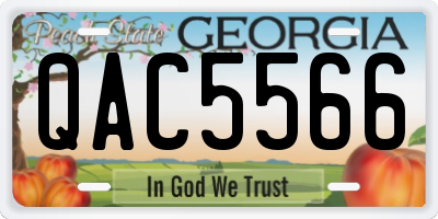 GA license plate QAC5566