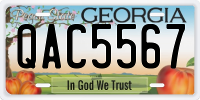 GA license plate QAC5567