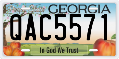 GA license plate QAC5571