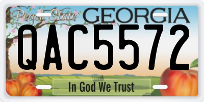 GA license plate QAC5572