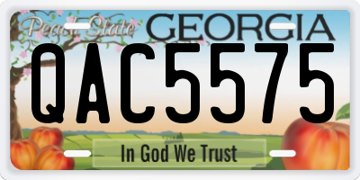 GA license plate QAC5575