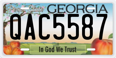 GA license plate QAC5587