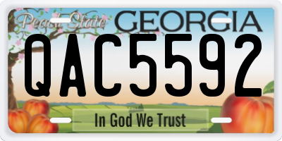 GA license plate QAC5592