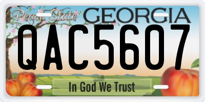 GA license plate QAC5607