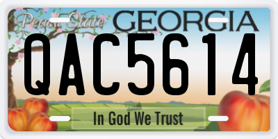 GA license plate QAC5614