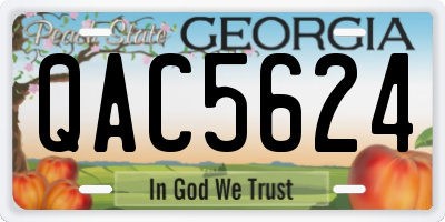 GA license plate QAC5624