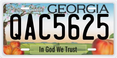 GA license plate QAC5625