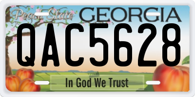 GA license plate QAC5628