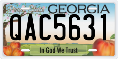 GA license plate QAC5631