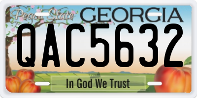 GA license plate QAC5632