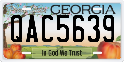 GA license plate QAC5639