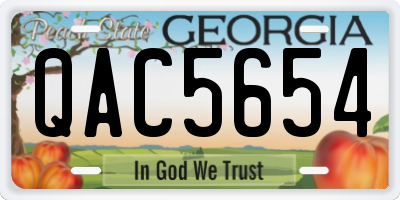 GA license plate QAC5654