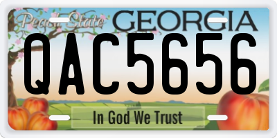 GA license plate QAC5656
