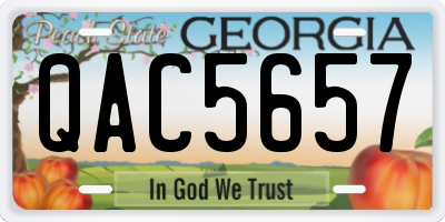 GA license plate QAC5657