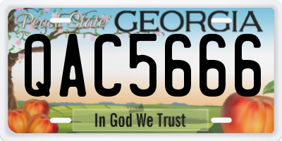 GA license plate QAC5666
