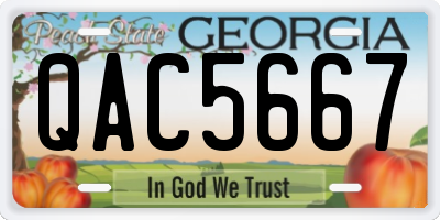 GA license plate QAC5667
