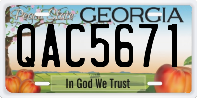 GA license plate QAC5671