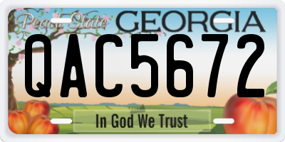 GA license plate QAC5672