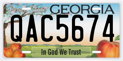 GA license plate QAC5674
