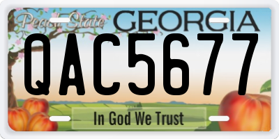 GA license plate QAC5677