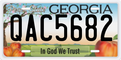 GA license plate QAC5682