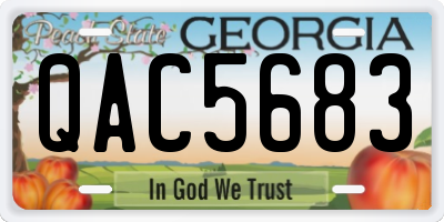 GA license plate QAC5683