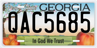 GA license plate QAC5685