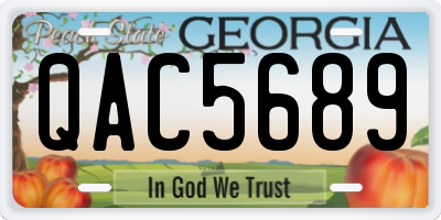 GA license plate QAC5689