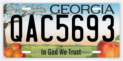GA license plate QAC5693