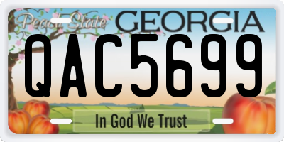 GA license plate QAC5699