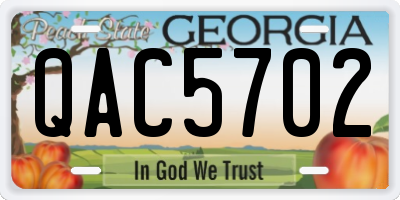 GA license plate QAC5702